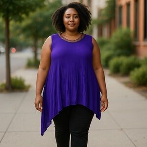 Catherines Asymmetrical Beaded Tank size 3X‎